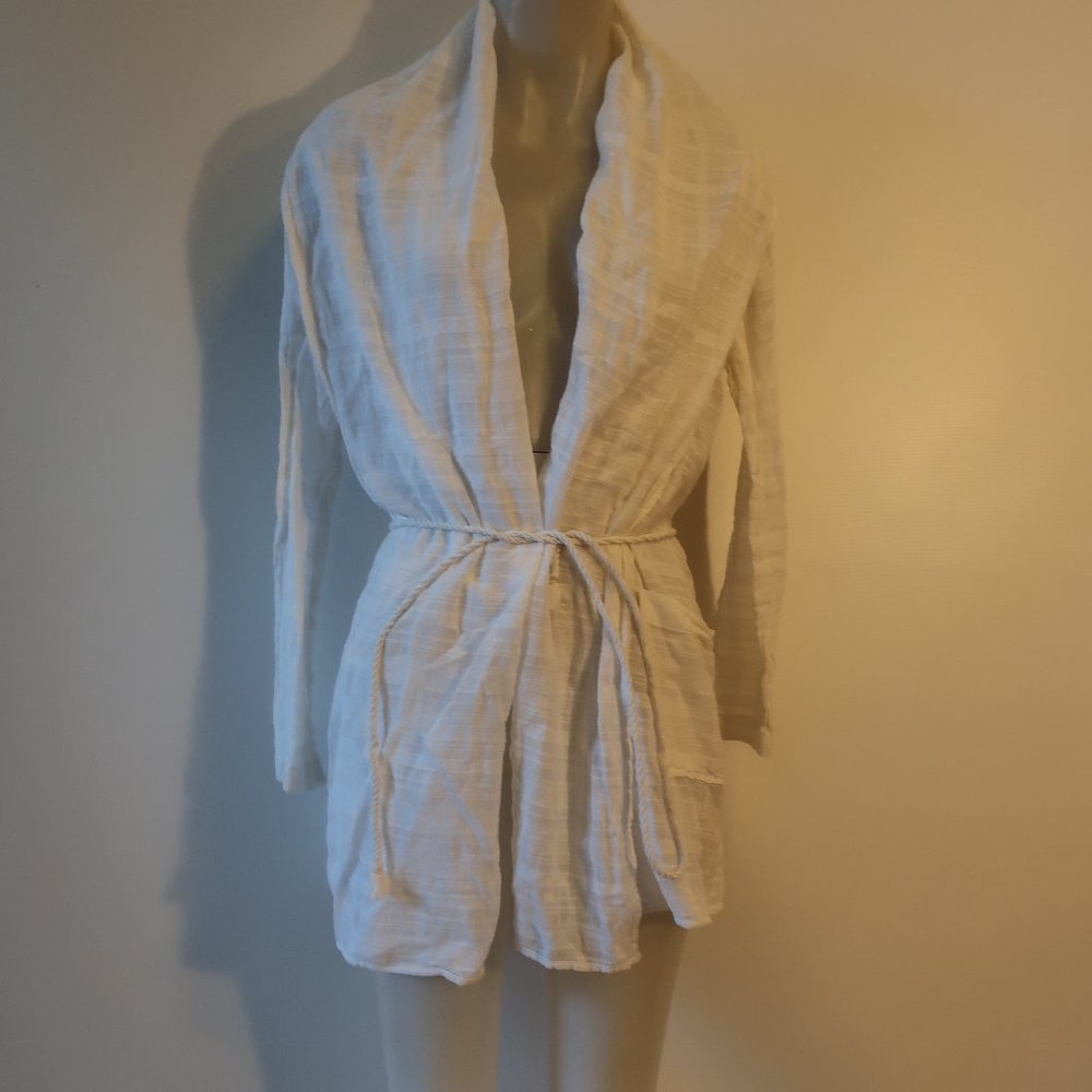 Womens Ugg White UAW5300W Cotton Kimono Robe S *